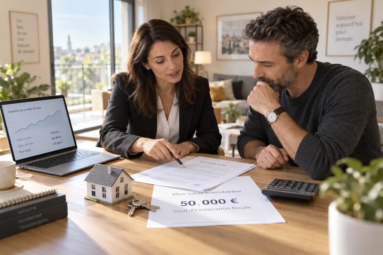 Plus-value immobilière : le seuil de 50 000 € déclenche une taxe sur toute la base