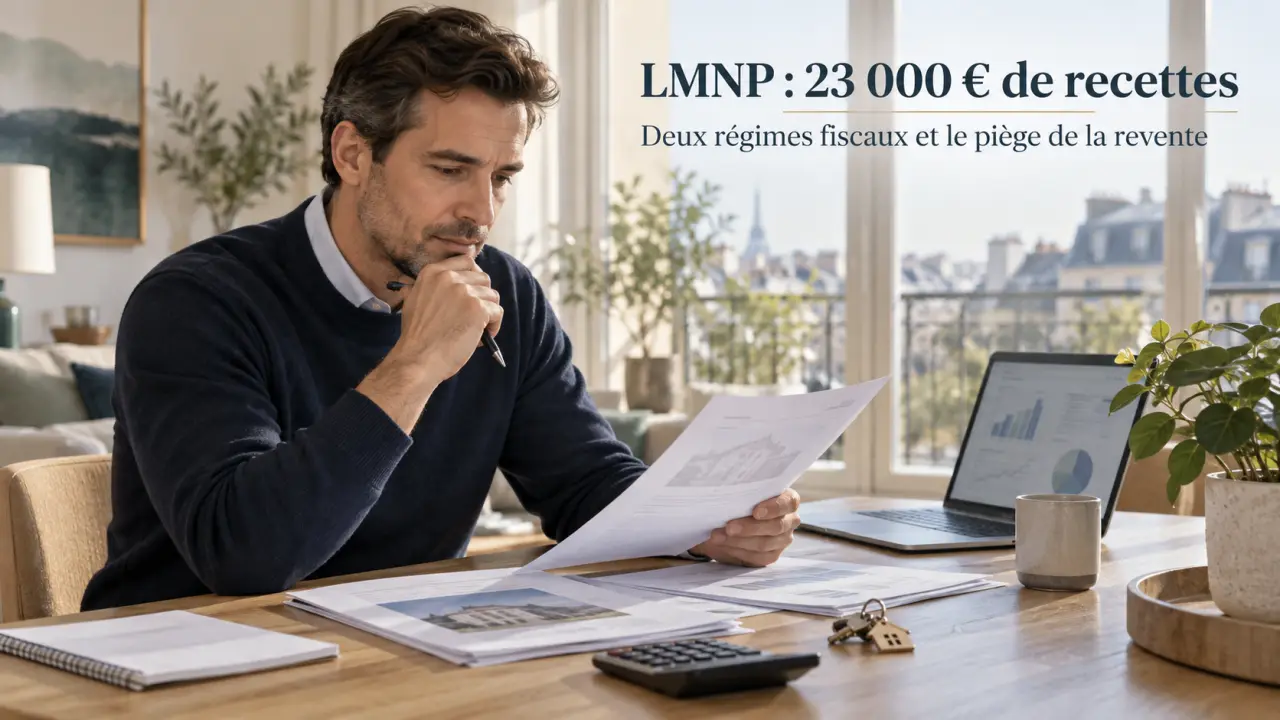 LMNP : 23 000 € de recettes, deux régimes fiscaux et le piège de la revente