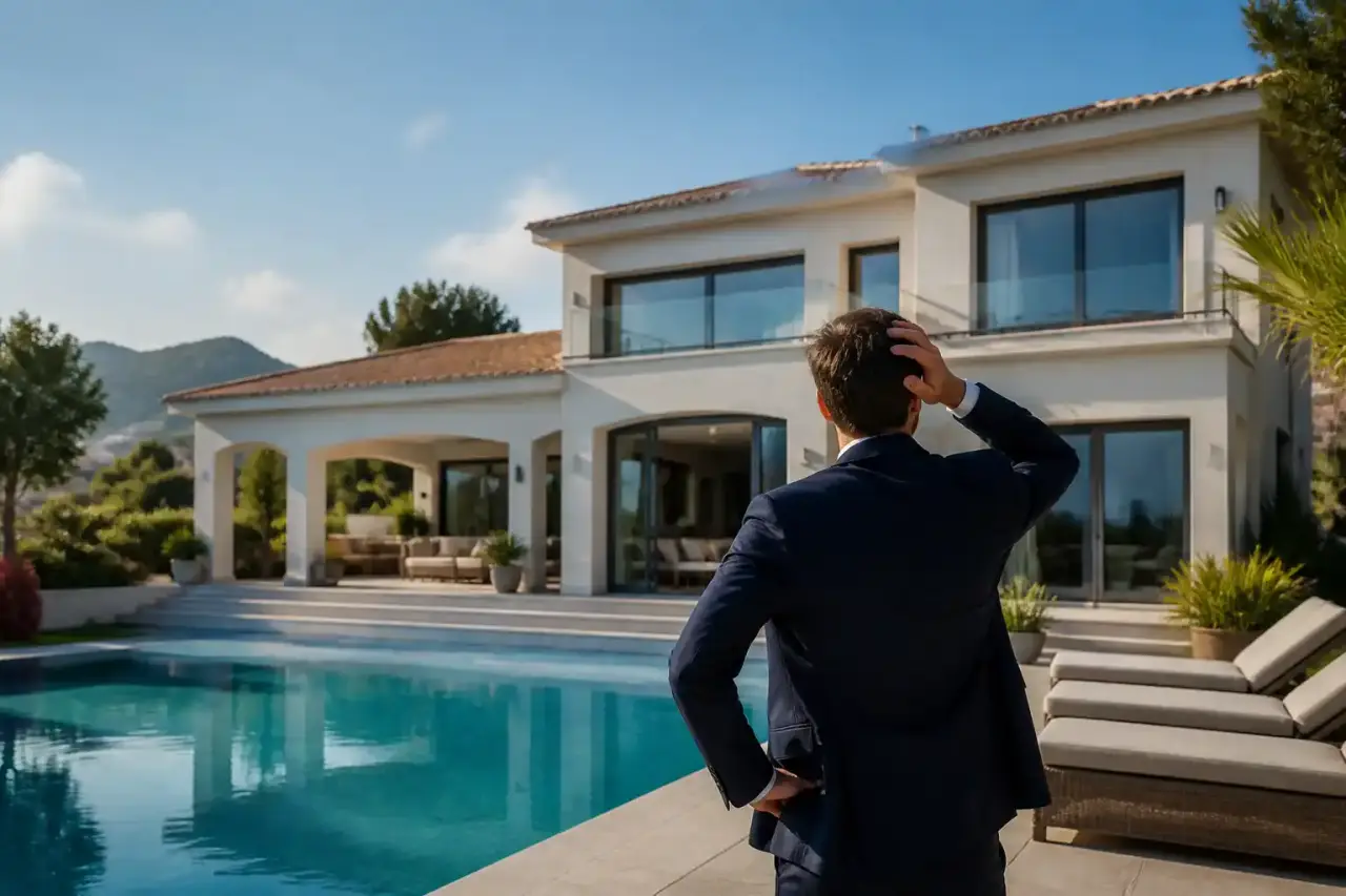Villa de prestige contemporaine au crépuscule