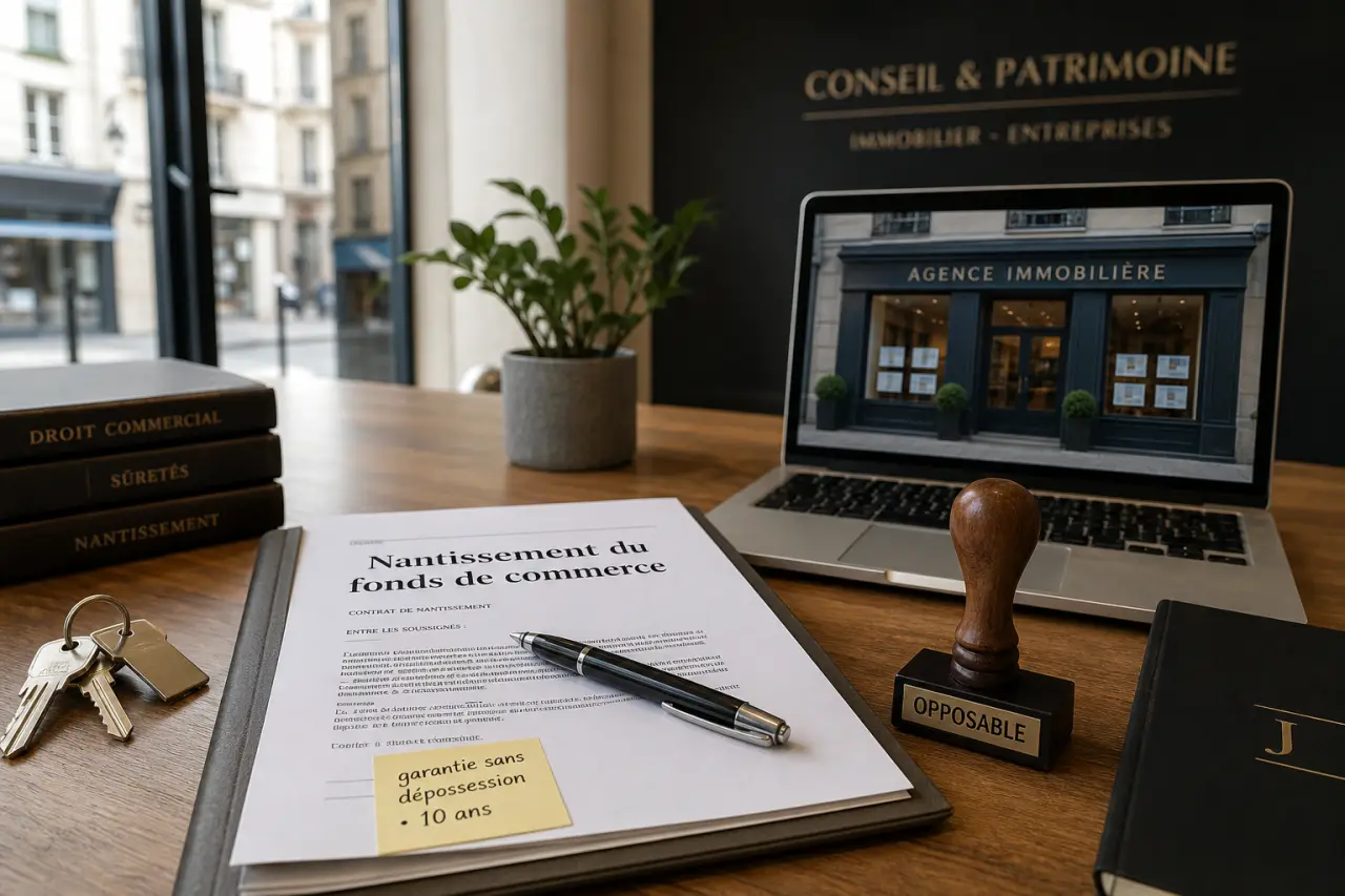 Nantissement du fonds de commerce : une garantie sans dépossession, opposable 10 ans