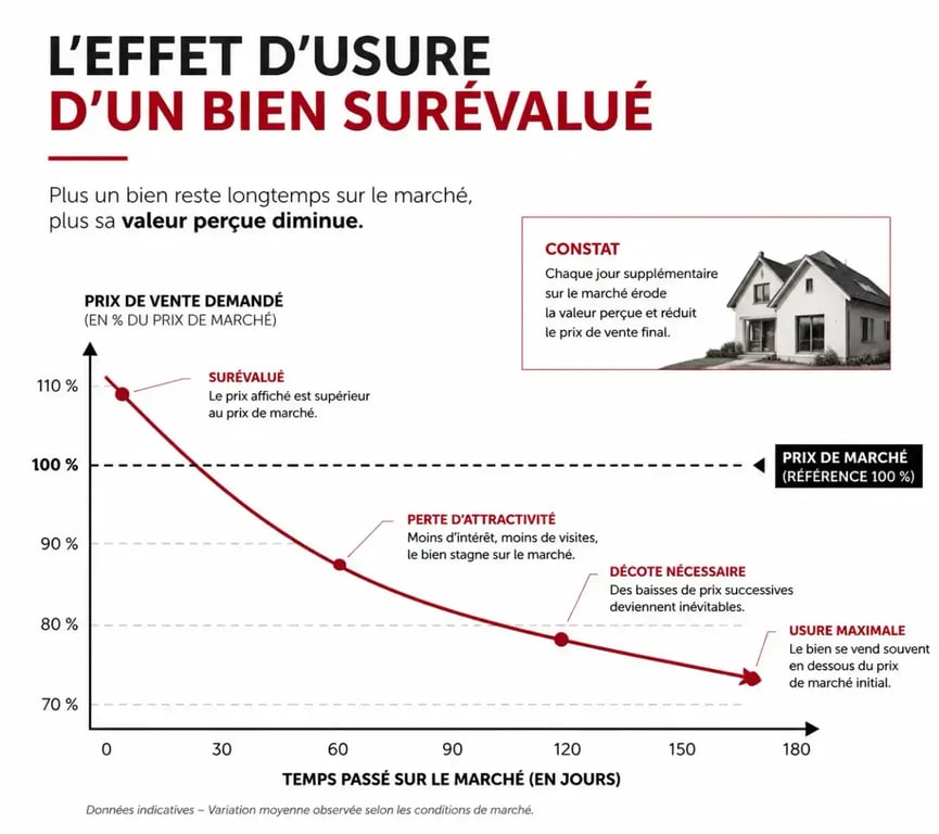Graphique illustrant l'impact du prix sur le délai pour vendre sa maison rapidement